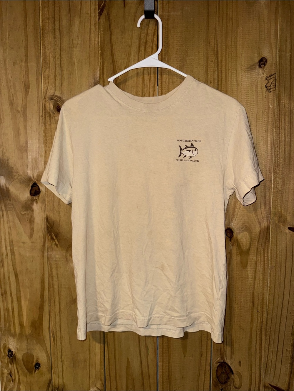 Southern Tide Cream Short Sleeve Logo Tee